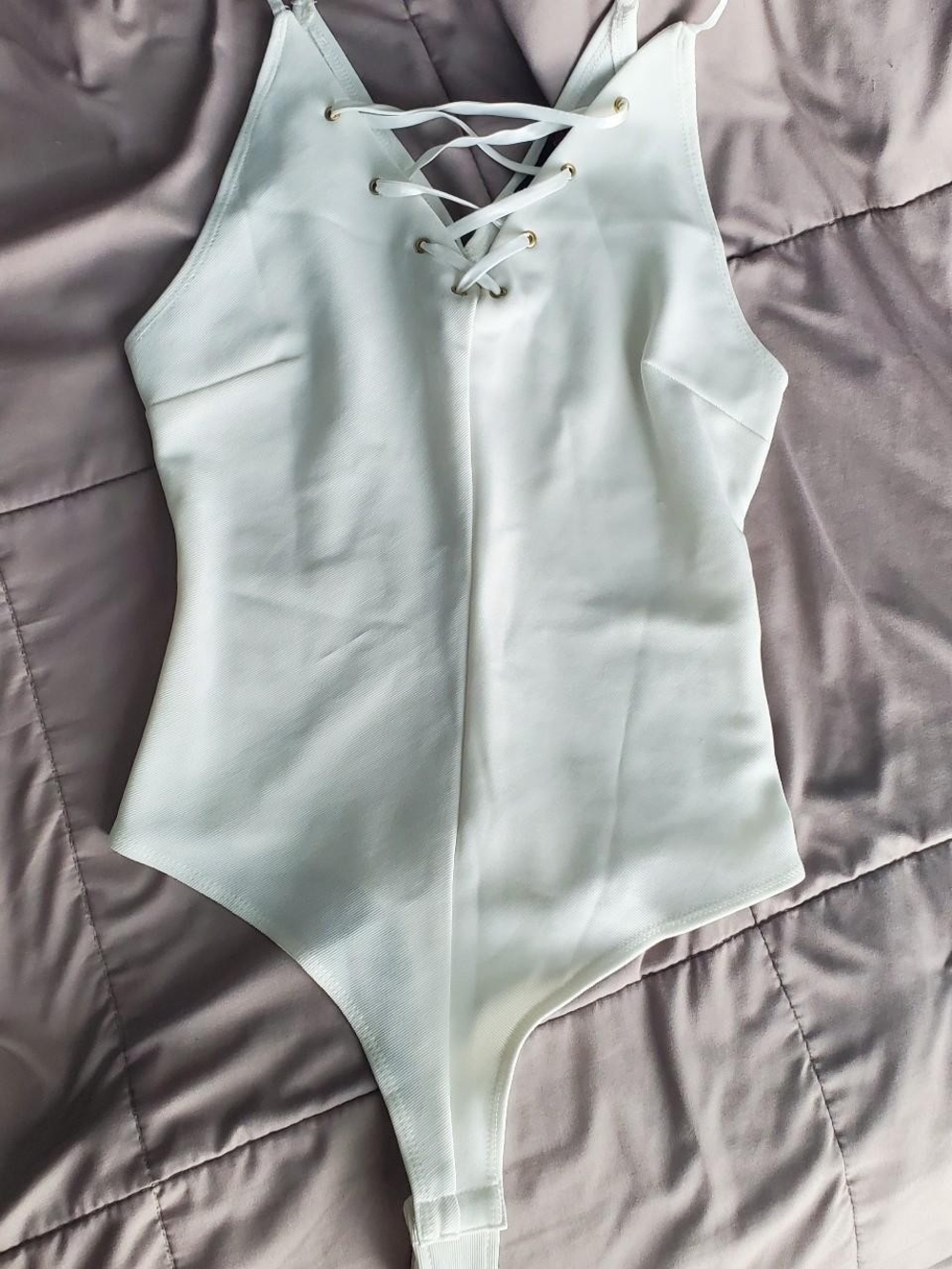 Material Girl Lace-Up Bodysuit